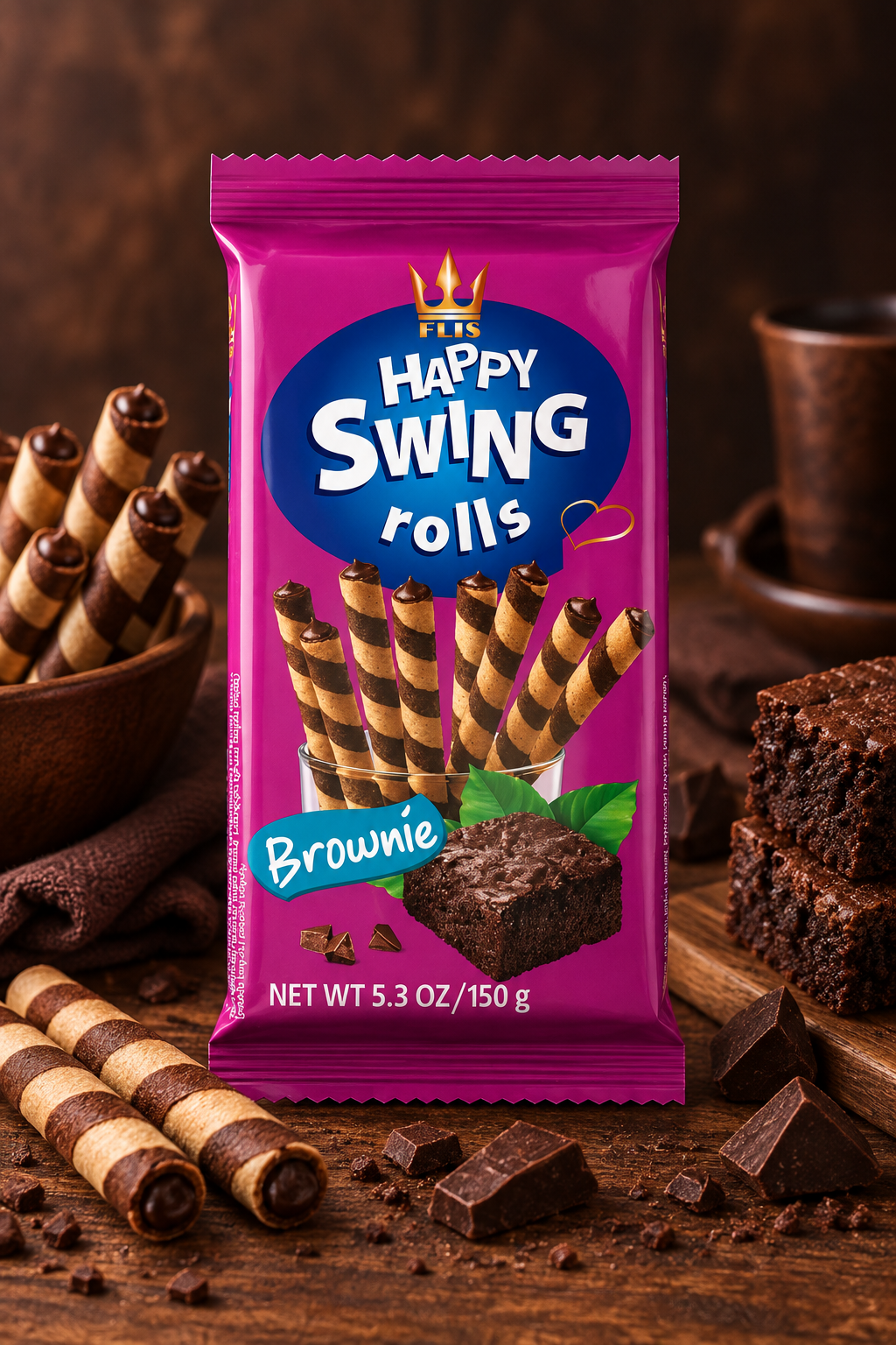 FLIS Happy Swing Rolls – Brownie 150 g