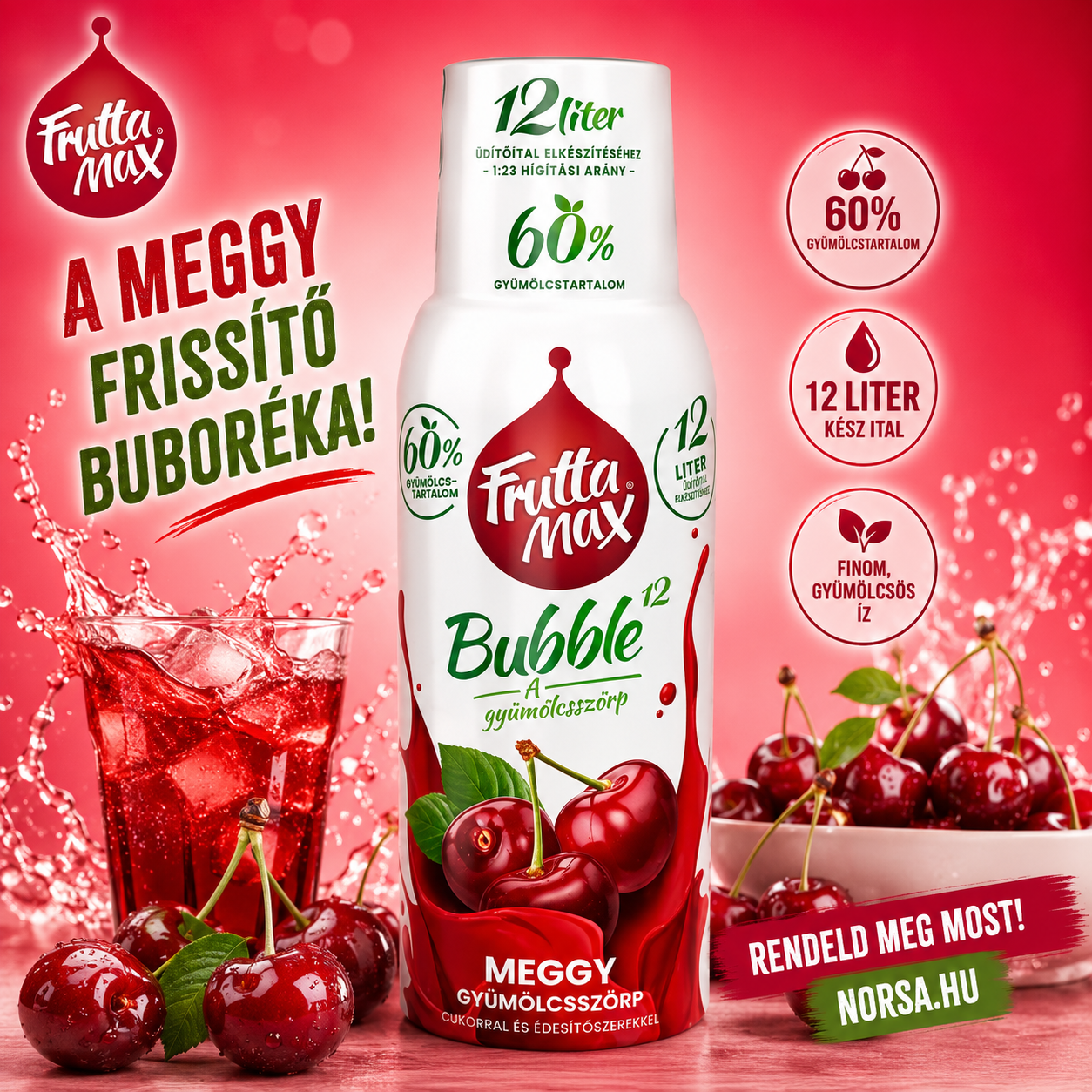 Meggy ízű gyümölcsszörp