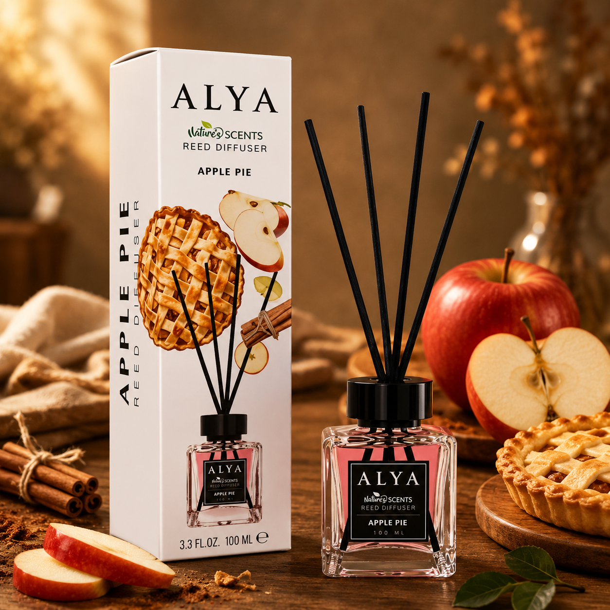 Alya Nature's Scents pálcás aroma diffúzor-Almás pite