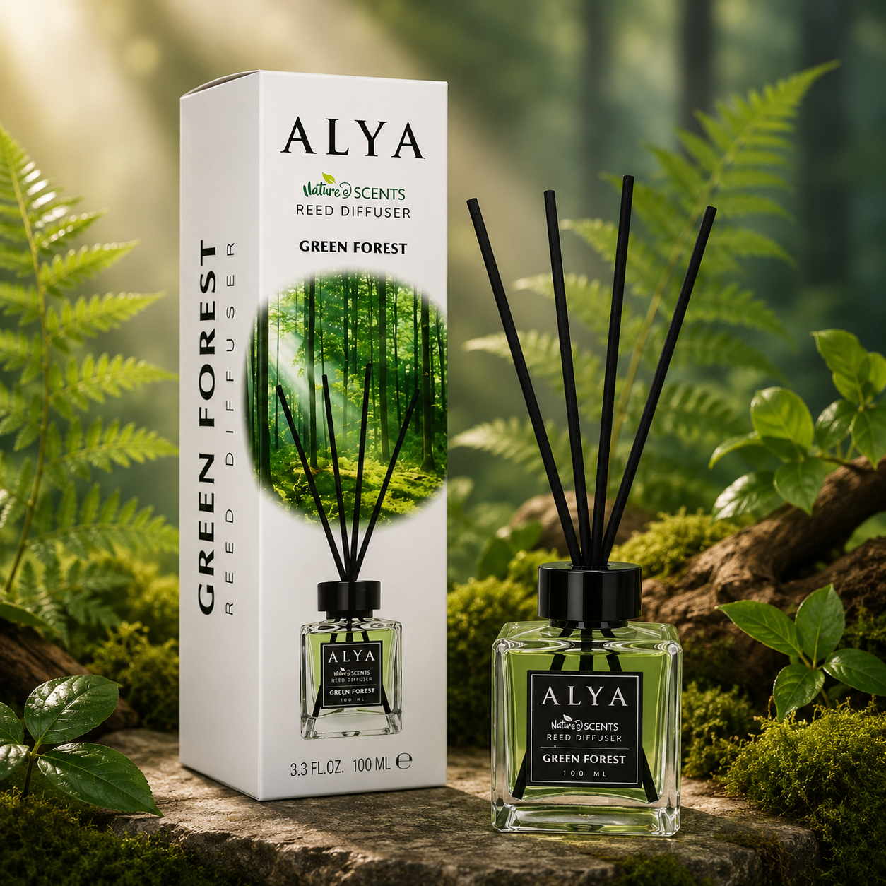 Alya Nature's Scents pálcás aroma diffúzor - Zöld erdő