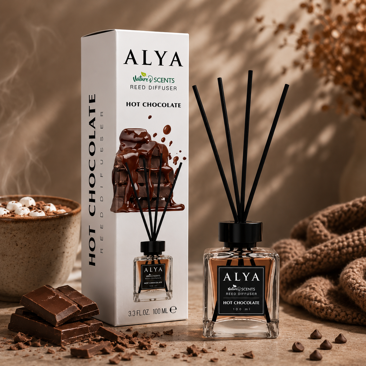 Alya Nature's Scents pálcás aroma diffúzor-Hot chocolate