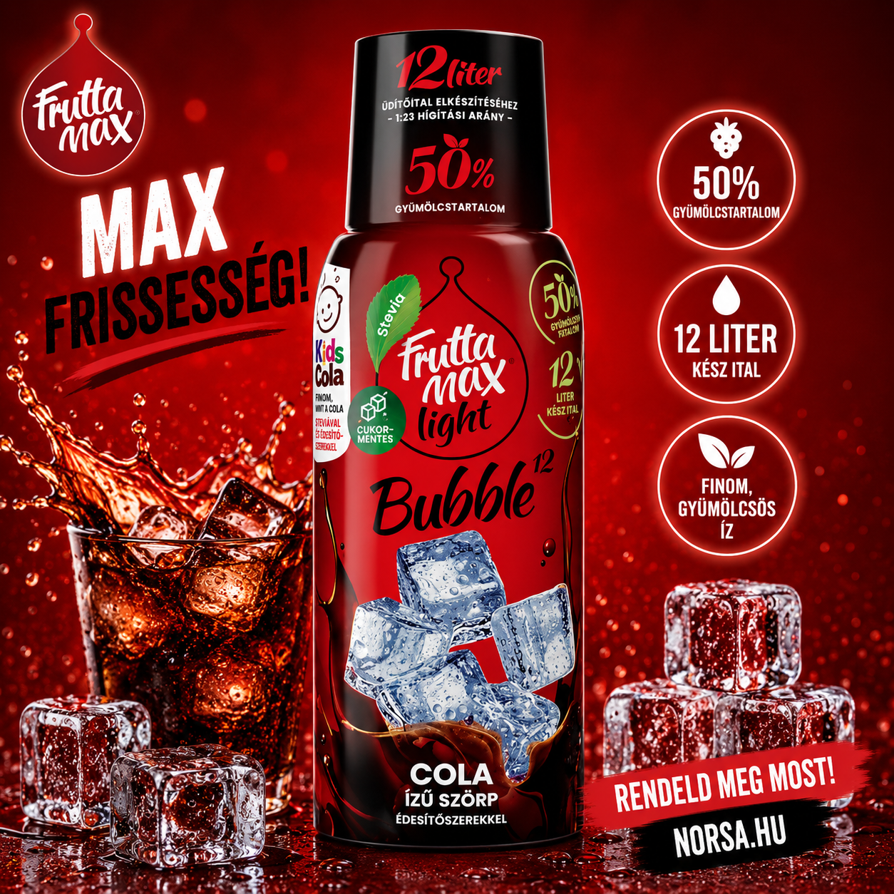 Light Cola ízű gyümölcsszörp