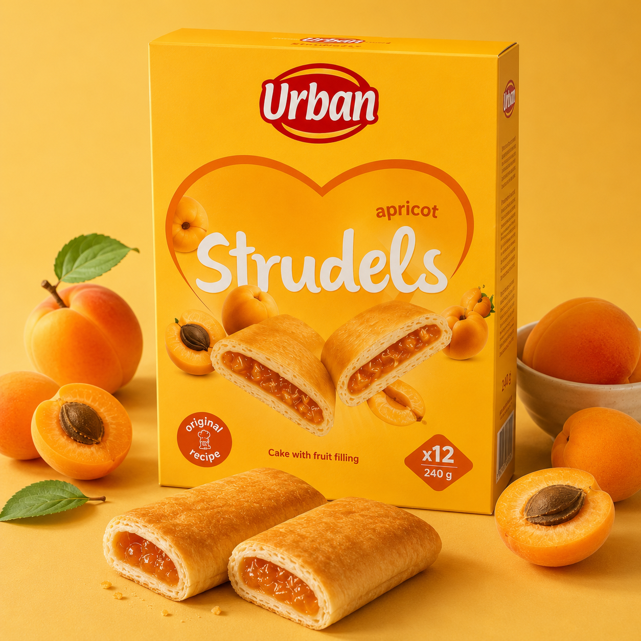 Urban Strudels Barackos Töltelékű Sütemény 240 g