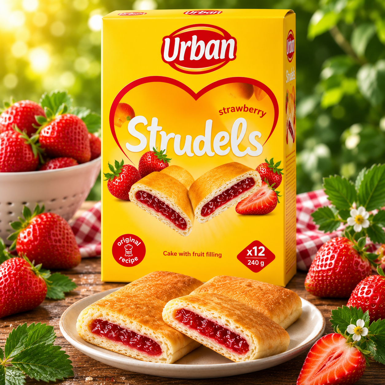 Urban Strudels Epres Töltelékű Sütemény 240 g