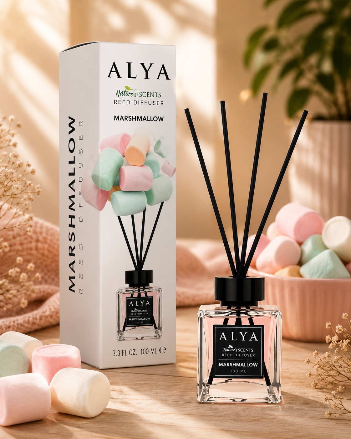 Alya Nature's Scents pálcás aroma diffúzor-Marshmallow