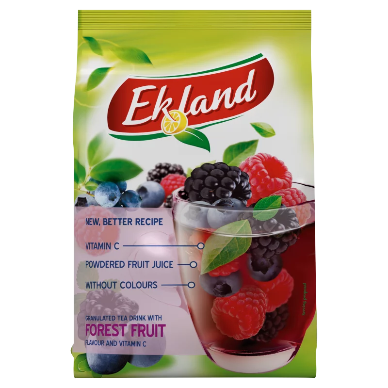 Ekland azonnal oldódó erdei vegyesgyümölcs ízű tea üdítőitalpor C - vitaminnal 300 g