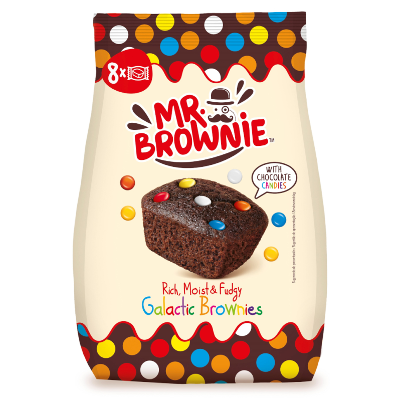 Mr. Brownie tejcsokoládés drazséval 200 g (8 × 25 g, zacskós)