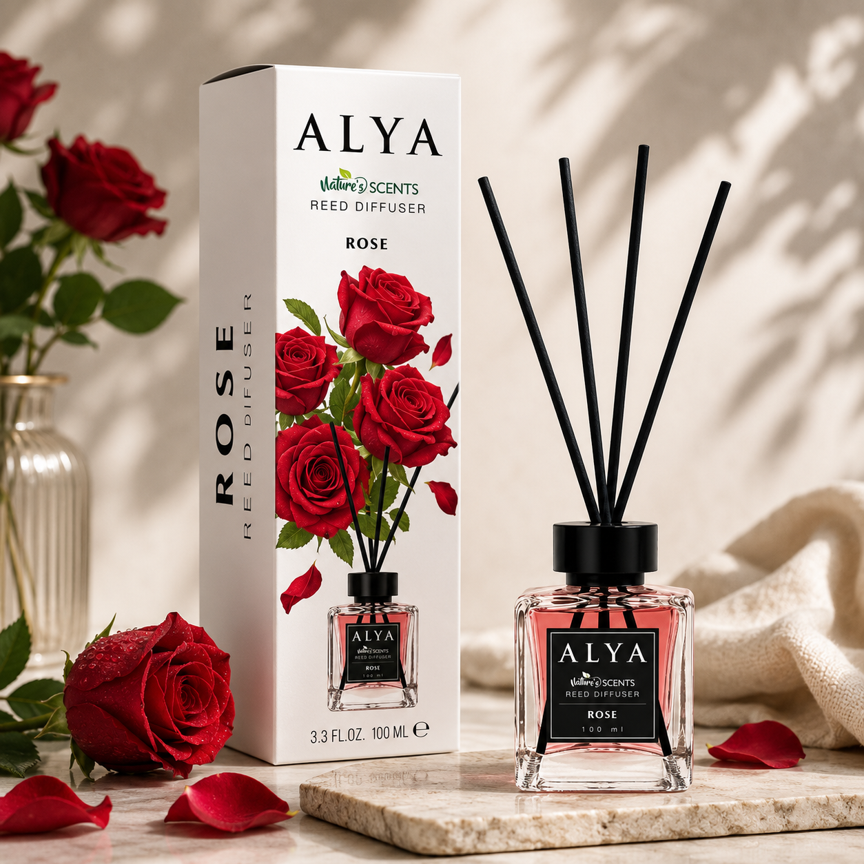 Alya Nature's Scents pálcás aroma diffúzor - Rose