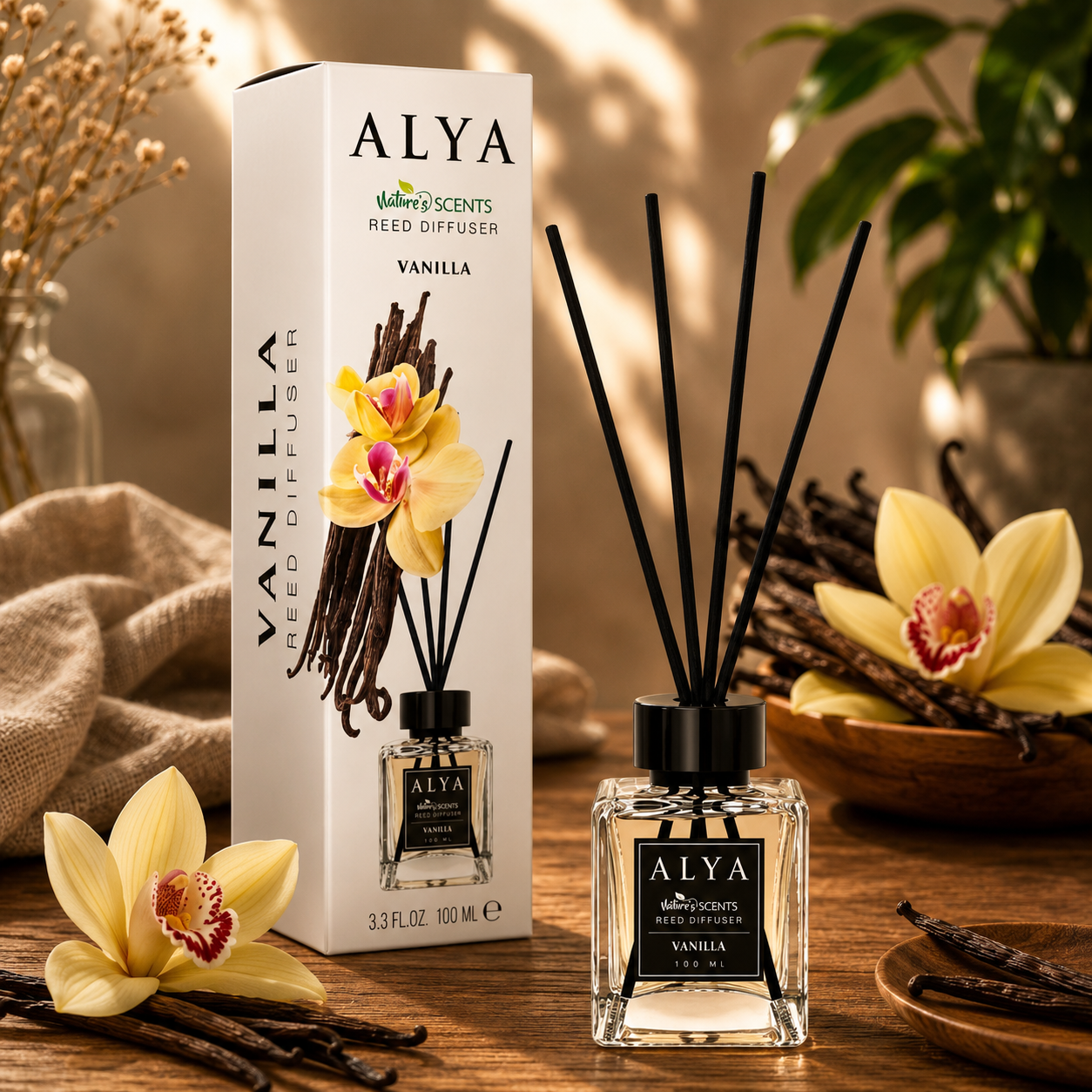 Alya Nature's Scents pálcás aroma diffúzor-Vanilla